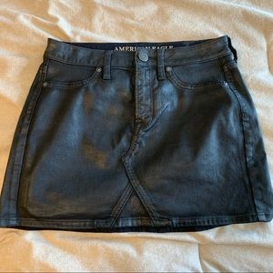 American Eagle size 2 denim mini black skirt